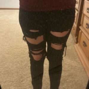 AGOLDE Distressed Chloe Low-Rise Black Skinny Jeans Size 26